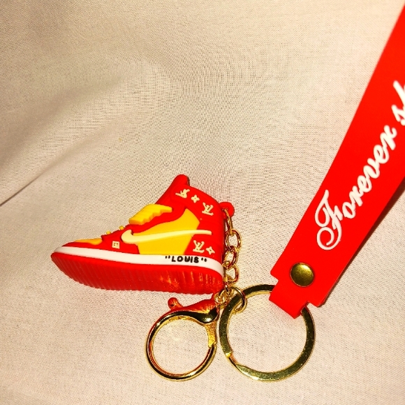 Red and Yellow Sneaker Keychain with Strap NWOT - Picture 4 of 6